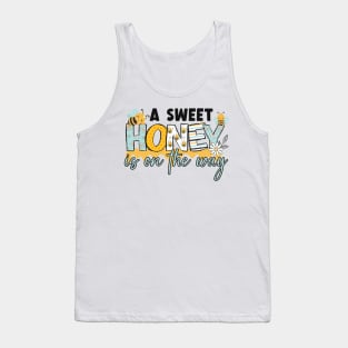 A sweet honey is on the way-Buzzing with Love: Newborn Bee Pun Gift Tank Top